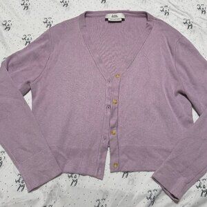 Love Bonito Button Down Cropped Cardigan (S, Lilac)